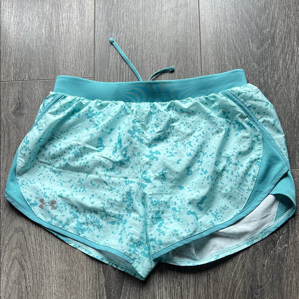 Under Armour Light Aqua Splatter Athletic Shorts